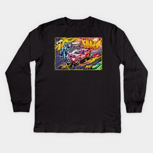 curves and bullets demolition race Kids Long Sleeve T-Shirt